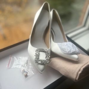Bridal Shoes New Badgley Mischka White Pumps Heels Wedding Shoes Size 8